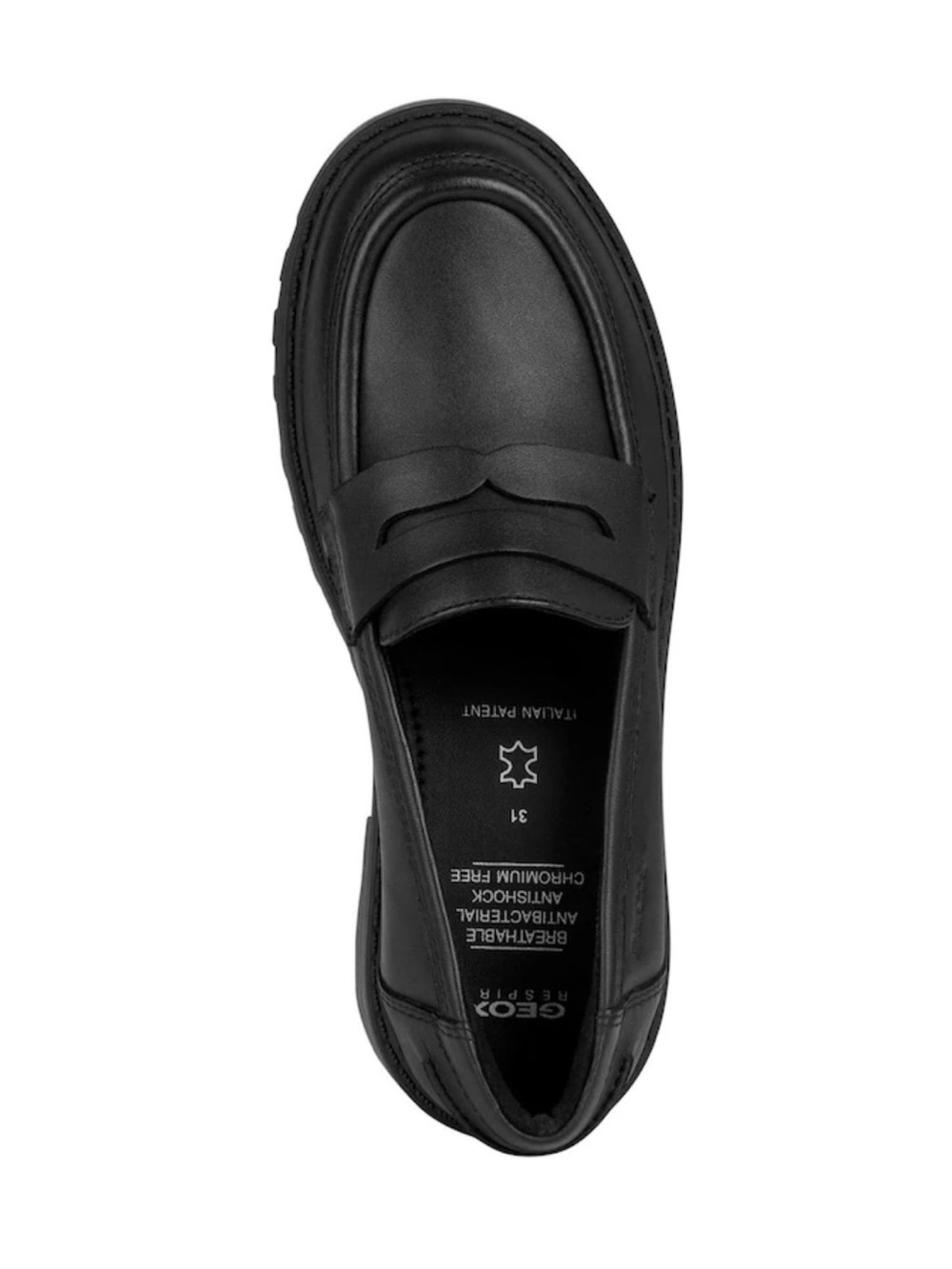 Geox Black Patent J Casey Leather Loafers Women's 39